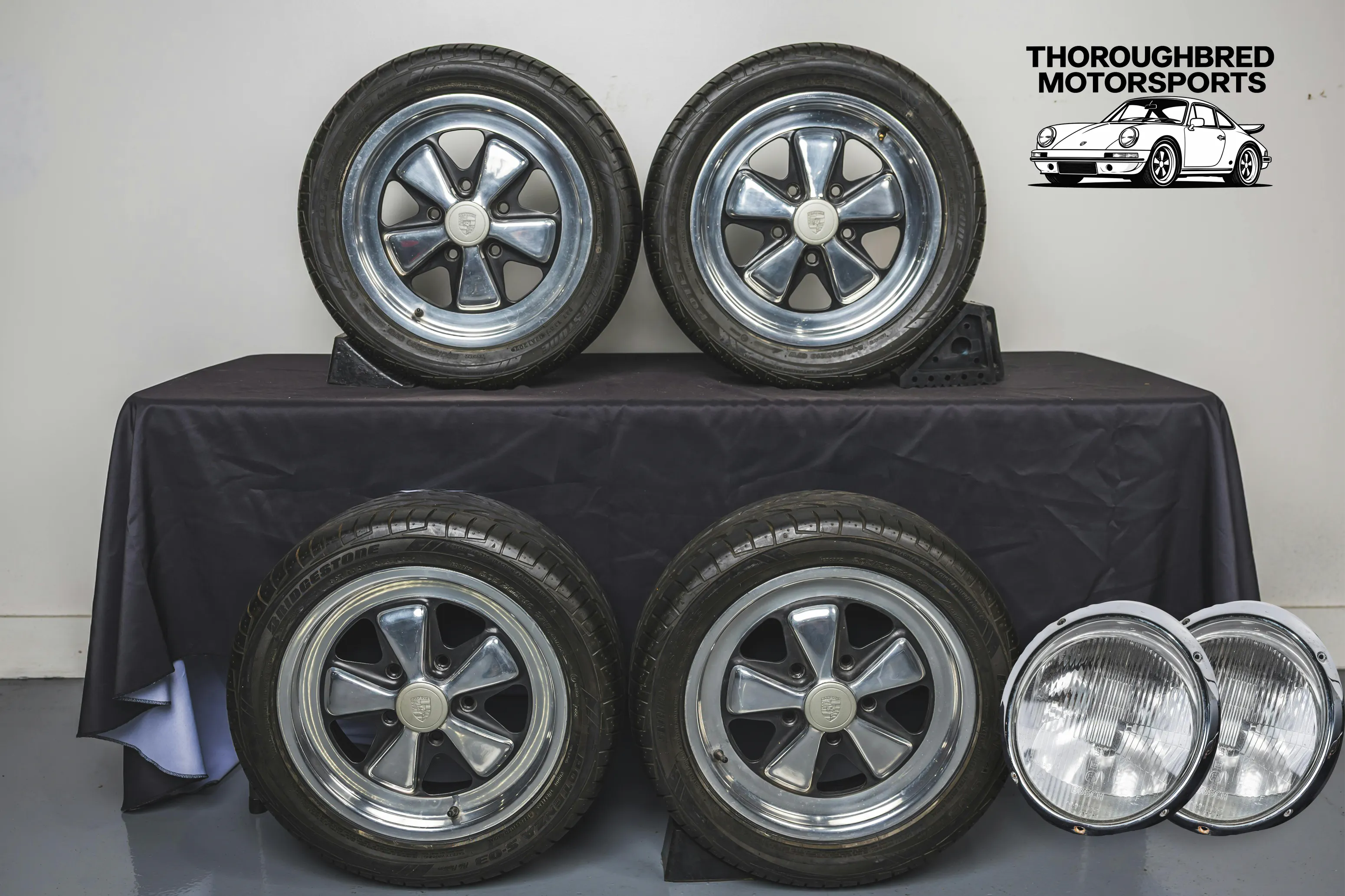 Porsche Fuchs 6x16 with Bosch H1 Headlights (Lot 61)