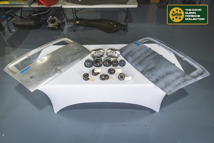 Porsche 911 Rare Parts including Two Factory Aluminium Decklids, H4 Euro Headlamps, Brake Calipers, and Gear Sets (Lot 74)              