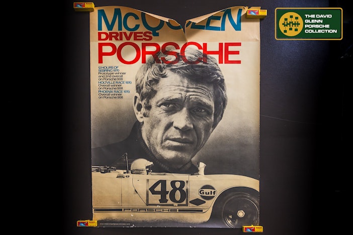 “McQueen Drives Porsche” Poster, Factory Race Posters, Factory Promotional Posters and Miscellaneous Posters (Approx. 85 Unframed Posters) (Lot 68)