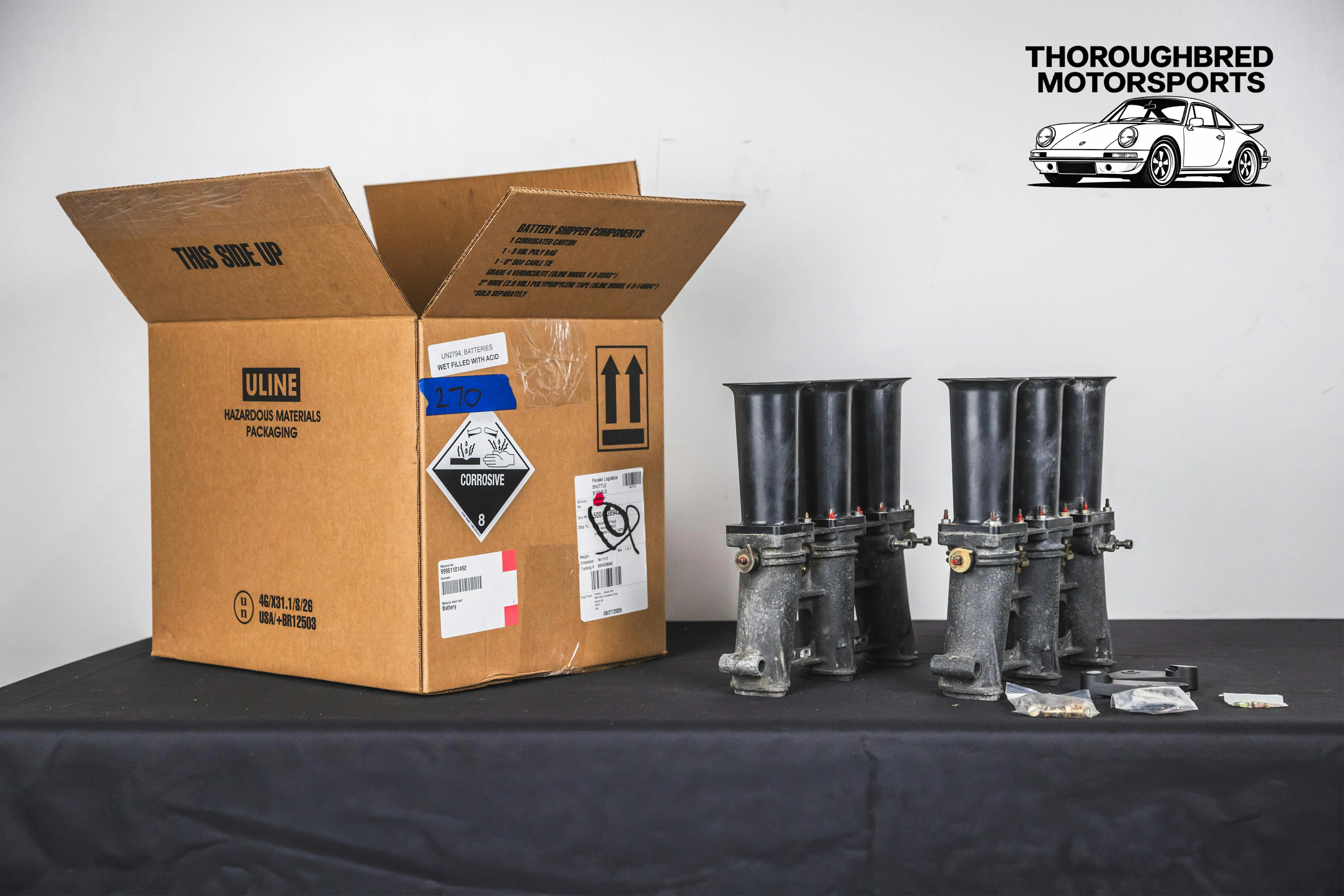 Genuine 1973 RSR High Butterfly Throttle Bodies with Hardware (Lot 96)