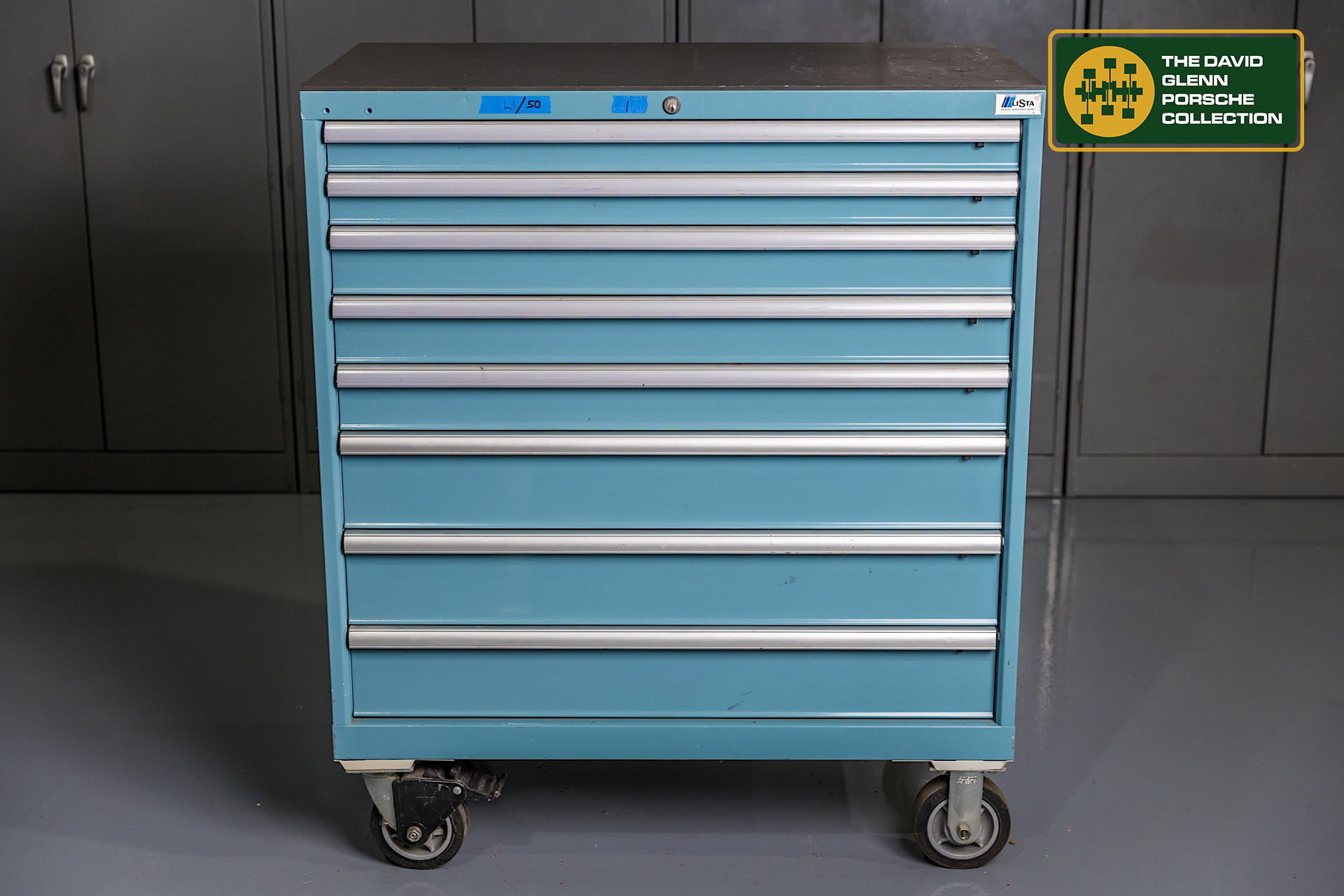 Lista 8-Drawer Cabinet (1) with Hardware and Porsche Tool Kits (Lot 7)