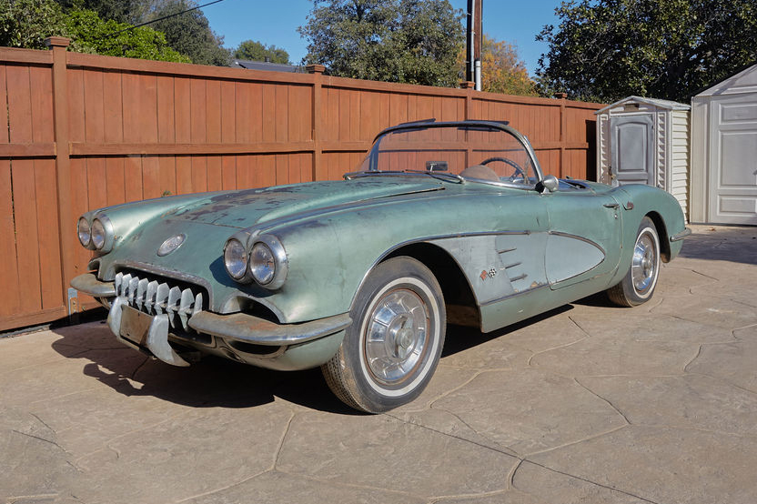 62-Years-Family-Owned 327-Powered 1958 Corvette 3-Speed Project